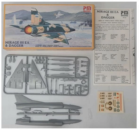 PM Model 207 1/72 Mirage III EA ve Dagger Jet Avcı Uçağı Demonte Plastik Maketi - 3