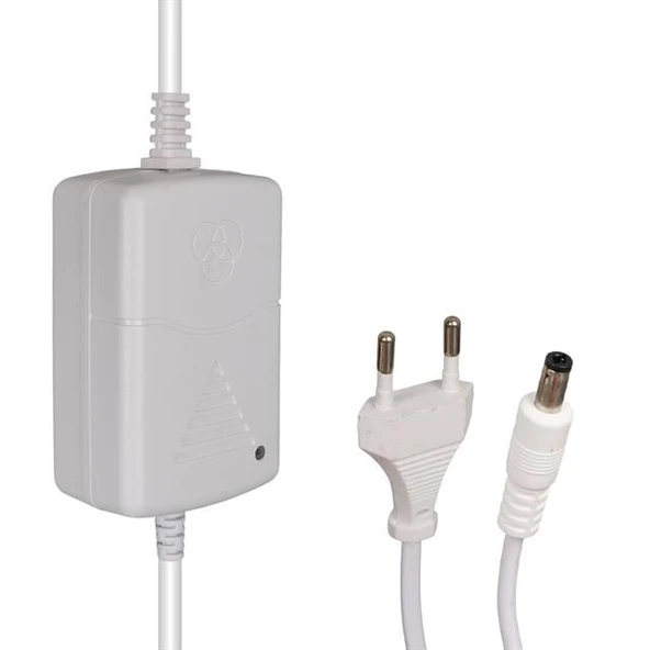 Weko Tottolet 1200 12 Volt - 3.2 Amper 5.5 2.5 Uçlu Yerli Üretim Plastik Kasa Beyaz Masaüstü Adaptör - Resim 2