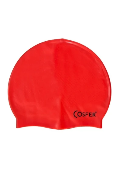 Bone Deniz Bonesi Havuz Bonesi Yüzücü Silikon Kırmızı Bone Yüzme Bonesi - Resim 2