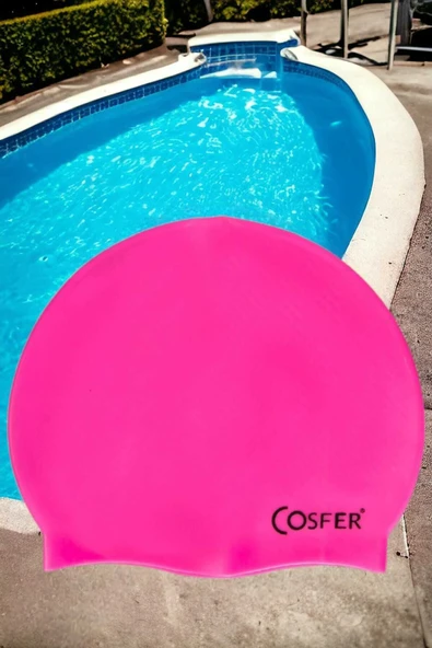 Bone Deniz Bonesi Havuz Bonesi Yüzücü Silikon Pembe Bone Yüzme Bonesi ürün görseli