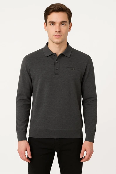 Simenti Regular Fit Polo Yaka Selanik Kazak - 7414 - 4