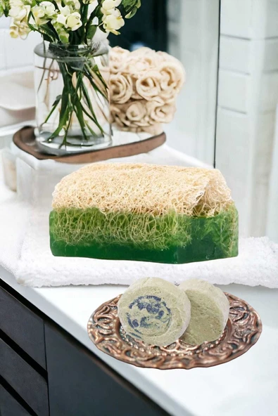 2'li Doğal Kabak Lifli Yüz Bakım Peeling Sivilce Akne Leke Temizleme Gerdirme Güzellik Seti - 2