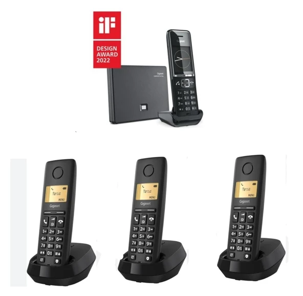 Gigaset C550 IP PURE-100 4 Dahili Dect Telsiz Kablosuz Telefon Santrali ürün görseli