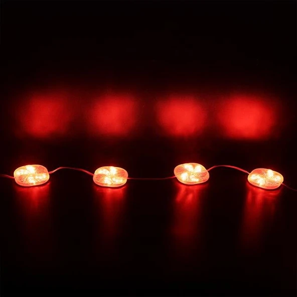 PowerMaster PM-14697 12 Volt 3 Watt Kırmızı Yanıp Sönen Çakar 6565-2835 Modül Led 65x65x12mm - Resim 3