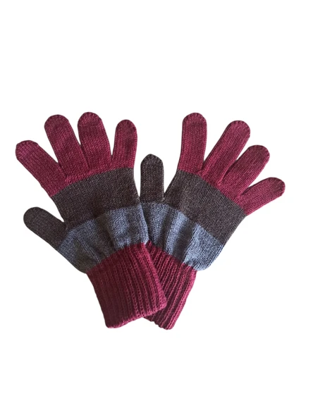 Garson beden Erkek Çocuk Eldiven Bordo - 8-12 yaş - Resim 3