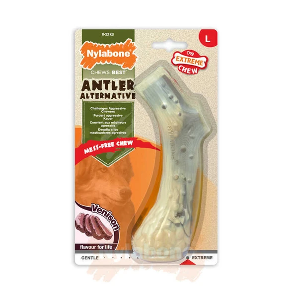 833666-Nylabone Geyik Aromalı Köpek Çiğneme Kemiği L 18 Cm ürün görseli 1