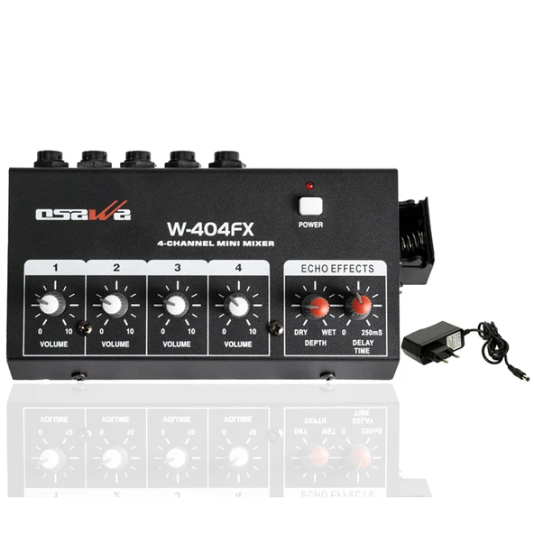 OSAWA W-404FX MİK GİRİŞ-1 LINE ÇIKIŞ EKOLU MİK ÇOĞALTICI 20 DB ADAPTÖRLÜ 4 KANAL MINI MIXER ürün görseli