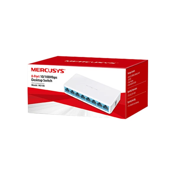 TP-LINK MERCUSYS MS108 8 PORT 10/100 MBPS ETHERNET SWITCH - Resim 3