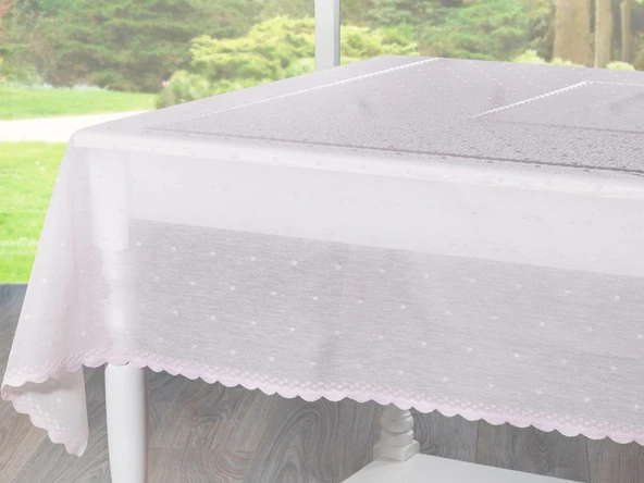 English Home Linen Örme Masa Örtüsü 150 180 cm Açık Pembe Zarif ve Kolay Temizlenebilir Masa Örtüsü ürün görseli