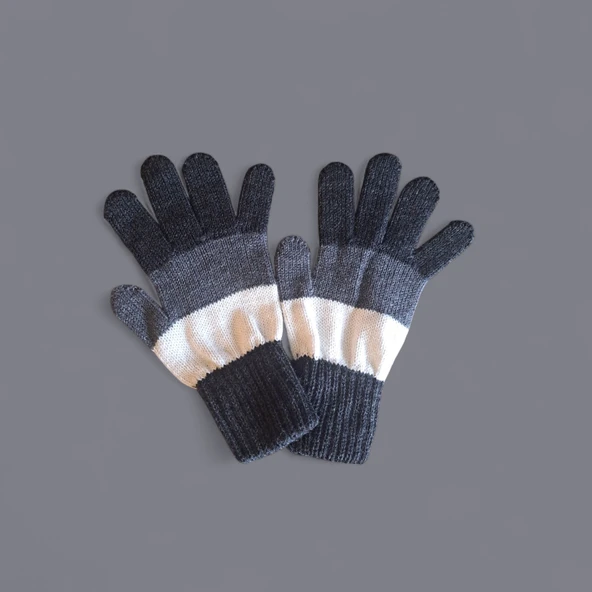 Garson Beden Erkek Çocuk Eldiven Lacivert Beyaz - 8-12 yaş - Resim 6