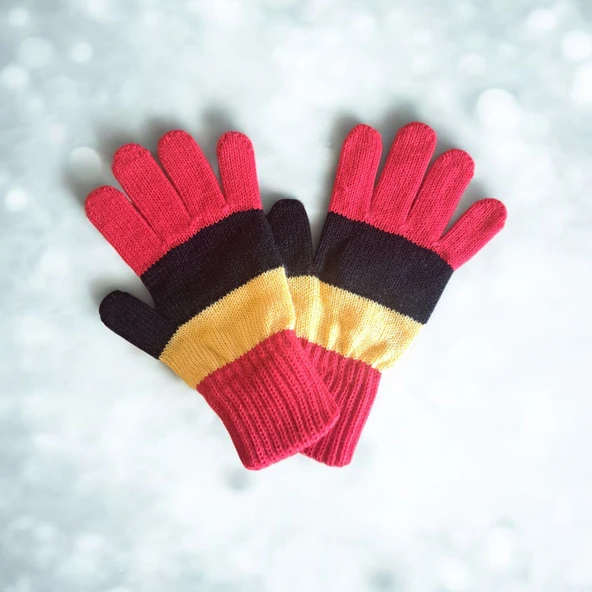 Garson Beden Erkek Çocuk Eldiven Sarı Kırmızı - 8-12 yaş - Resim 2