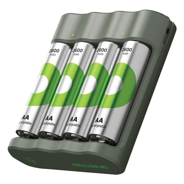 Gp Recyko B441 4*2600 mAh R6 AA Pilli Şarj Cihazı (B441/270HCER21-2GTLB4) - Resim 3