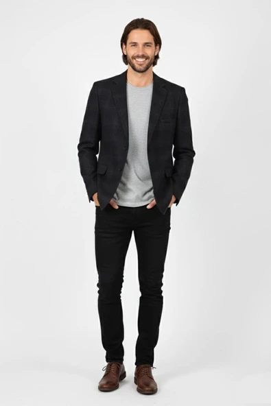 Erkek Kışlık Kumaş Tek Ceket 4 Drop BGL-ST04983 - Resim 2