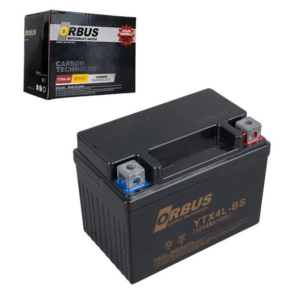 Orbus YTX4L-BS 12V 4A Motosiklet Aküsü (114 X 66 X 88 MM) (1.6Kg) ürün görseli 1