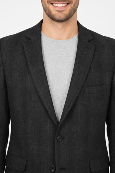 Erkek Kışlık Kumaş Tek Ceket 4 Drop BGL-ST04983 - Resim 8