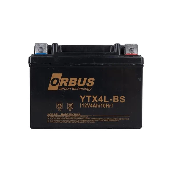 Orbus YTX4L-BS 12V 4A Motosiklet Aküsü (114 X 66 X 88 MM) (1.6Kg) - Resim 2