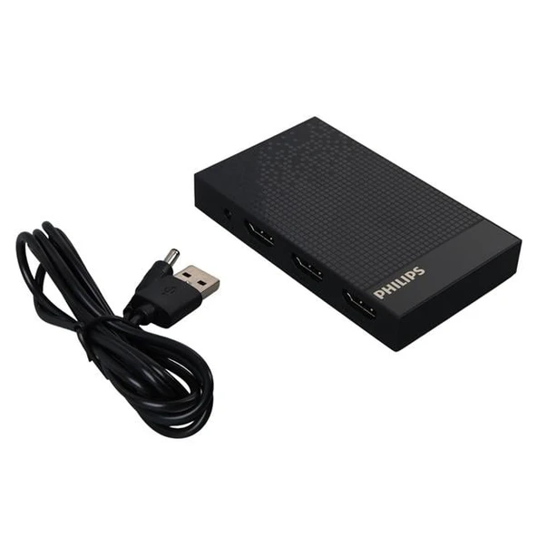 Philips SWV9023B/93  4K HDMI Splitter 1 Giriş - 4 Çıkış Ultra HD Görüntü Dağıtıcı - Resim 2