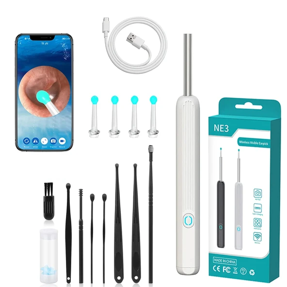 POWERMASTER PM-24065 ENDOSKOP KAMERALI KULAK TEMİZLEME CİHAZI ALL-IN-ONE SET - Resim 3