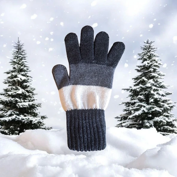 Garson Beden Erkek Çocuk Eldiven Lacivert Beyaz - 8-12 yaş - Resim 2