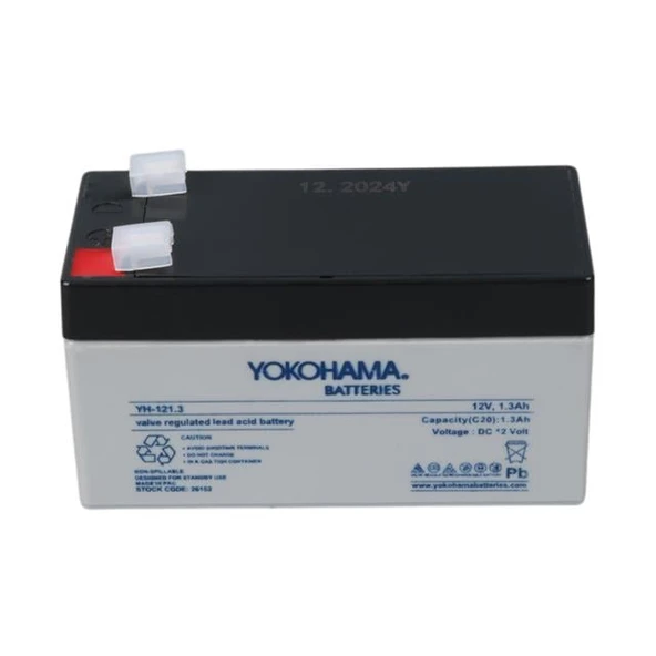 Yokohama YH-121.3 12 Volt - 1.3 Amper Akü (97x43x52 mm ) - Resim 3