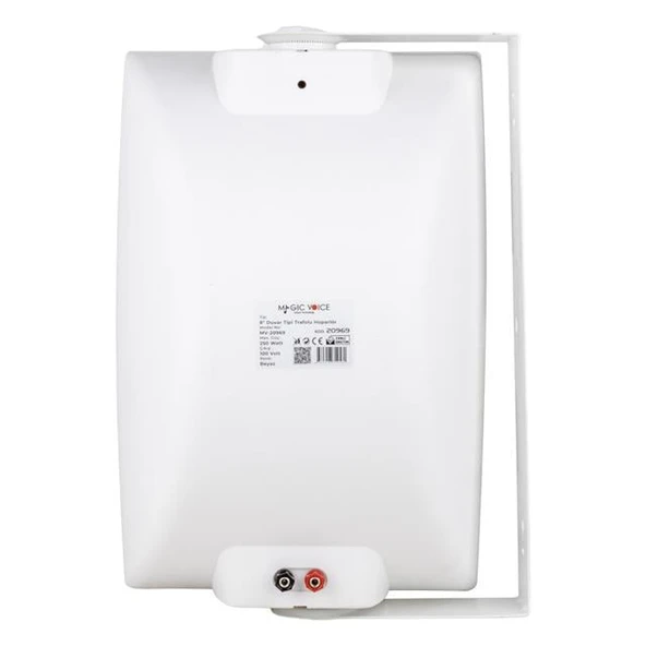 Magicvoice MV-20969 İki Yollu 8'' 20cm 250W 100V Trafolu Beyaz Hoparlör - Resim 3