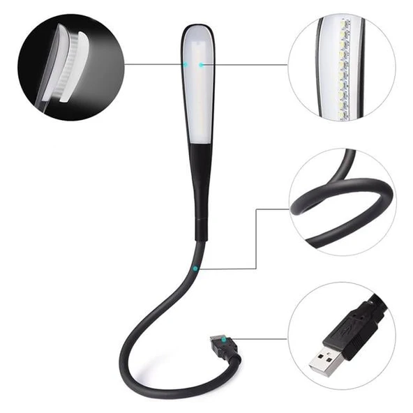 PowerMaster PM-24561 14 Ledli Siyah Esnek Usb Led Lamba - Resim 4