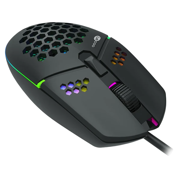 LENOVO LECOO MS105 3200 DPI 6 TUŞLU KABLOLU RGB LED AYDINLATMALI GAMING MOUSE - Resim 2