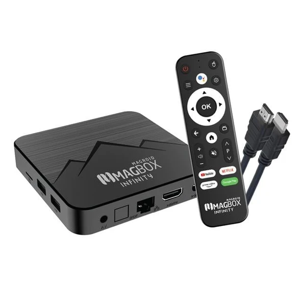 Magbox Magroid Infinty 64 GB HDD 4 GB Ram Bluetooth 5G Wifi Ses Komut Kumandalı Android TV Box ürün görseli 1