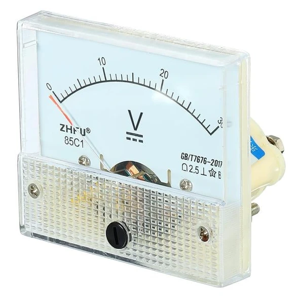 PowerMaster IC-230A 0-30V DC Analog Voltaj Gerilim Metre Gösterge 56x64x57mm - Resim 2