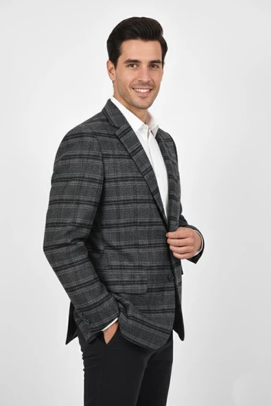 Erkek Kışlık Kumaş Tek Ceket 4 Drop BGL-ST04985 - Resim 4