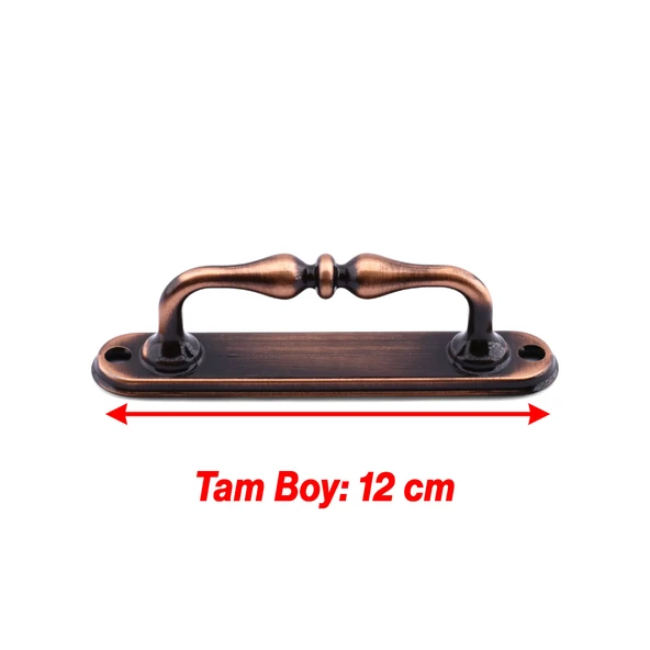 Metal Kapı Çekme Kolu 12 cm Dolap Mobilya Dolap Çekmece Tutamağı Kulp Kulpları Eskitme Antik Bakır - Resim 2