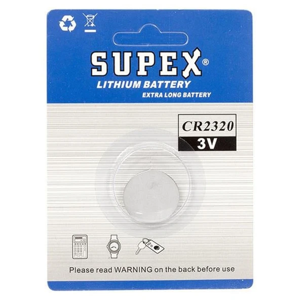 Supex CR2320 3 Volt Lityum Pil Tekli ürün görseli