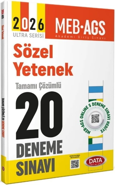 2026 AGS Sözel Yetenek Tamamı Çözümlü 20 Deneme Sınavı Data Yayınları ürün görseli 1