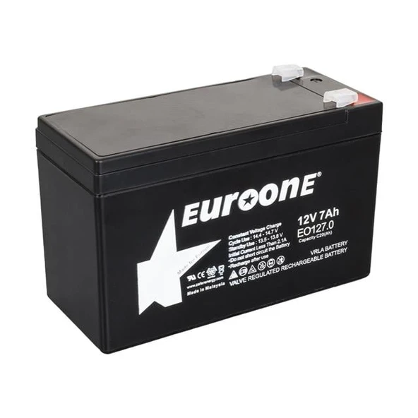 Euroone EO127.0 12 Volt 7 Amper Bakımsız Kuru Akü ürün görseli
