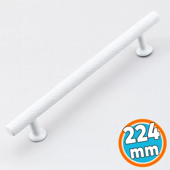 Mobilya Çekmece Mutfak Dolabı Dolap Kulpları Kulbu Kulpu  Beyaz Metal Kulp 224 mm - 22.4 cm ürün görseli