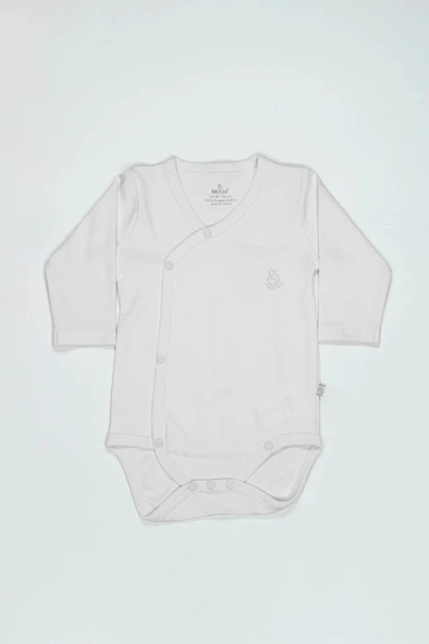 Organik Natural Basic Style Kruvaze Uzun Kol Body BS17102 Beyaz ürün görseli