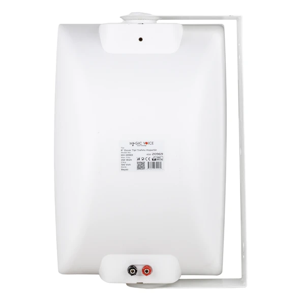 MAGICVOICE MV-20969 20 CM 100 VOLT - 250 WATT 8 İKİ YOLLU TRAFOLU BEYAZ SÜTÜN HOPARLÖR (DH 8ATW) - 3