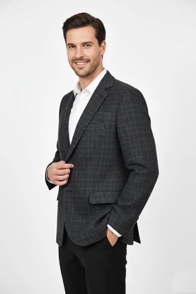 Erkek Kışlık Kumaş Tek Ceket 4 Drop BGL-ST04986 - Resim 3