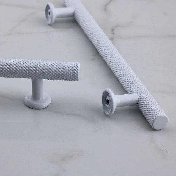 Mobilya Çekmece Mutfak Dolabı Dolap Kulpları Kulbu Kulpu  Beyaz Metal Kulp 224 mm - 22.4 cm - Resim 4