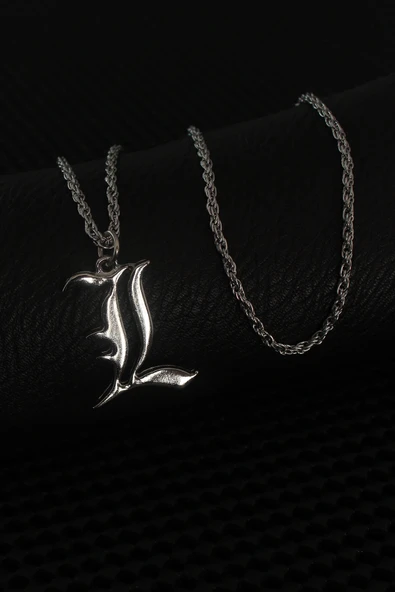 HEYF Gümüş Renk L Harf Erkek Kolye ürün görseli 1