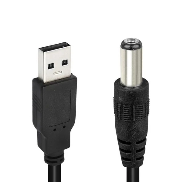 Powermaster Usb Erkek 5.5*2.5 Mm Uçlu Adaptör Jacklı 1 Metre Kablo ürün görseli 1