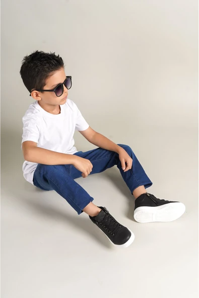 1012 - Roma Çocuk Ayakkabı SIYAH - Resim 3