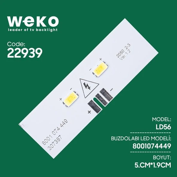 Buzdolabı İç Aydınlatma Ledi Ld56 8001 074 449 307387 2 Çipli ürün görseli