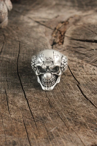 HEYF Antik Gümüş Renk Palyaço Model Ayarlanabilir Erkek Yüzük ürün görseli 1