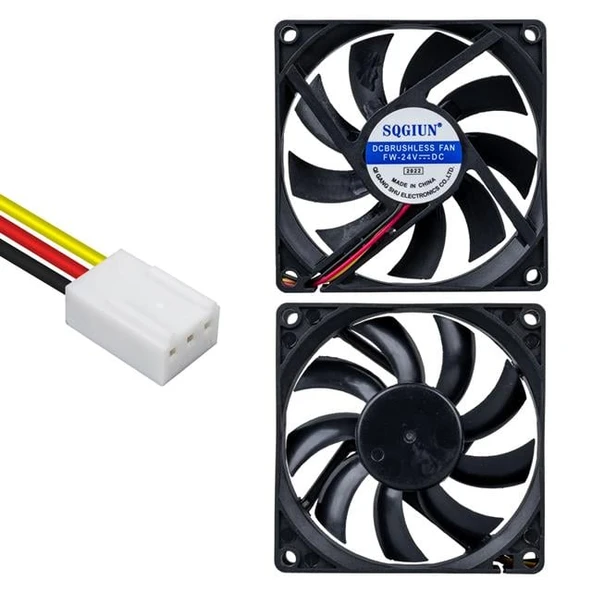 Powermaster IC-216A 3P Kablolu 80X80X15 24Volt  Fırçasız DC Fan ürün görseli 1