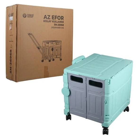 Sunup SN-26968 Katlanabilir Market Pazar Kamp Tekerlekli Alışveriş Arabası 60KG Kapasiteli - Resim 5