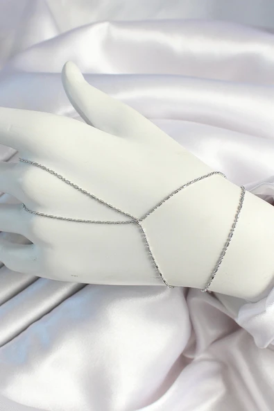 HEYF Pirinç Gümüş Renk Zincirli Şahmeran ürün görseli