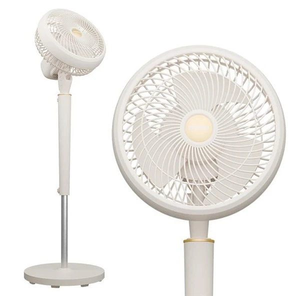 Everest Fan12 Dynabreeze 9'' 70 Watt 3 Hız Kademeli 2000RPM Çift Motorlu Vantilatör Krem Gold ürün görseli 1