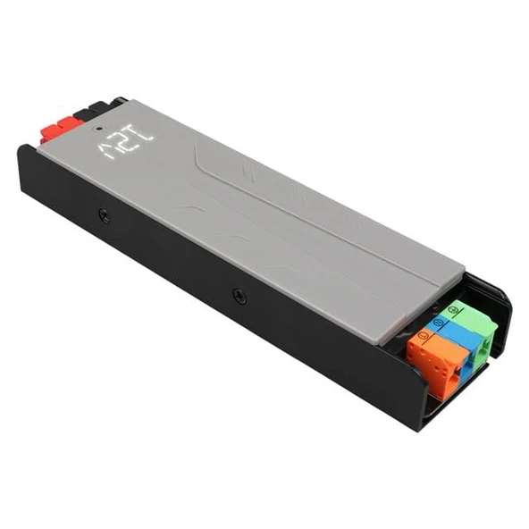 PowerMaster PM-26844 12/24/36/48 Volt 8.4 Amper 200 Watt Metal Kasa Kademeli Adaptör Voltaj Göstergeli 189x51x27mm - Resim 4