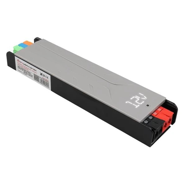 PowerMaster PM-26845 12/24/36/48 Volt 9 Amper 300 Watt Metal Kasa Kademeli Adaptör Voltaj Göstergeli 218x51x27mm - Resim 5